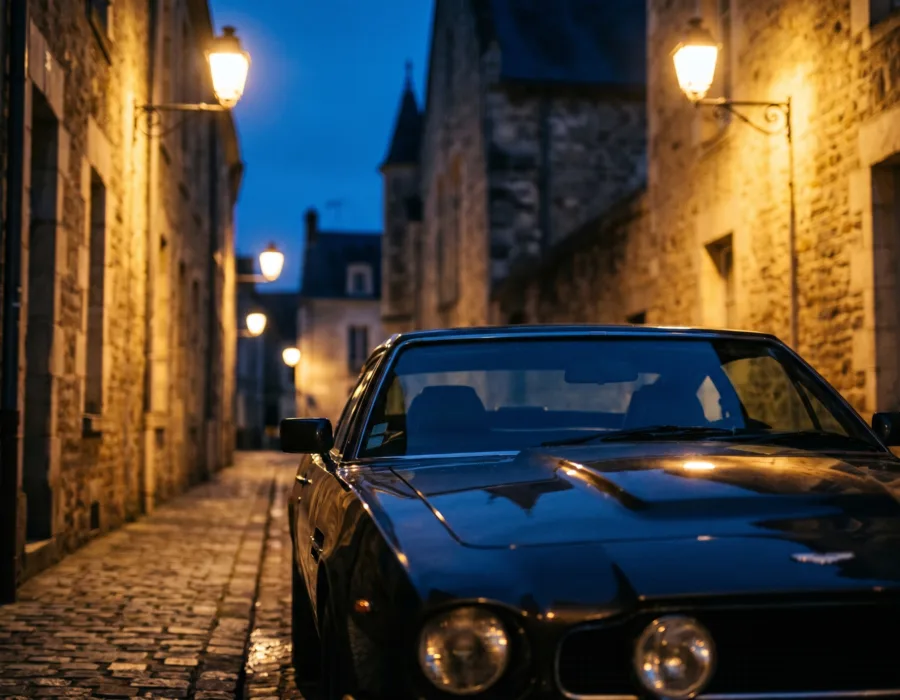 Cité Plantagenêt Le Mans - ruelle pavée historique crépuscule